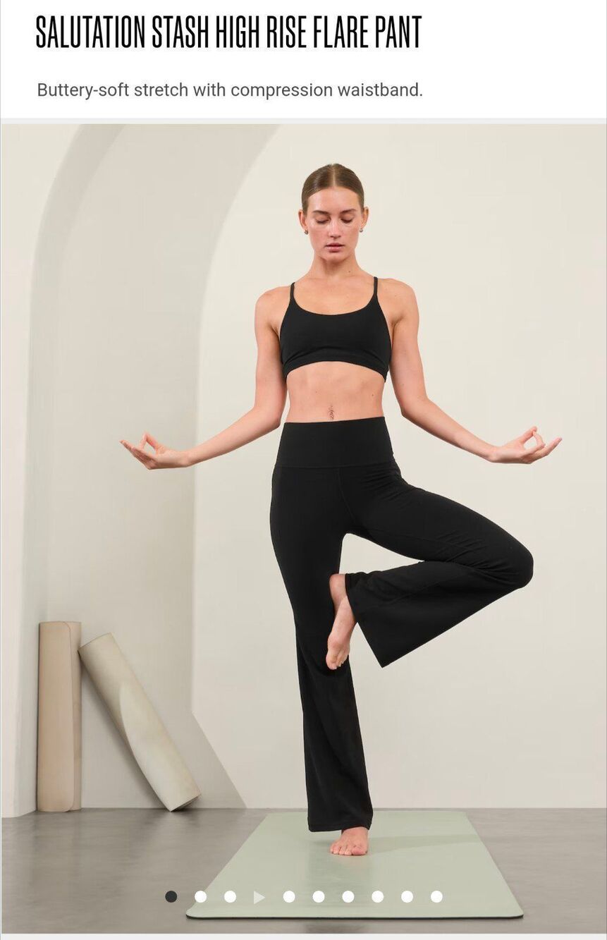 Athleta Salutation Stash High Rise Flare Pant Pocket Flare Leggings Black S